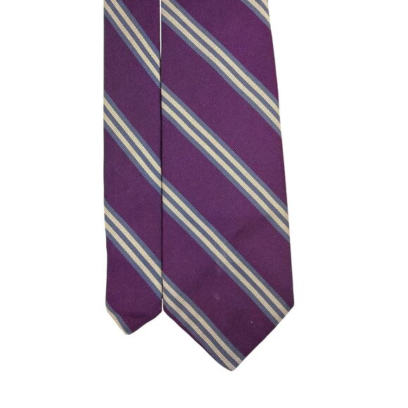 Vintage Brooks Brothers Purple Stripe Silk Tie Made In England Formal Wear - Picture 3 of 7
